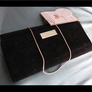 Adrienne Vittadini Black Velvet Tri-fold Wallet